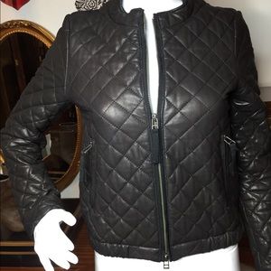 Lanvin en Bleu Leather Black Jacket